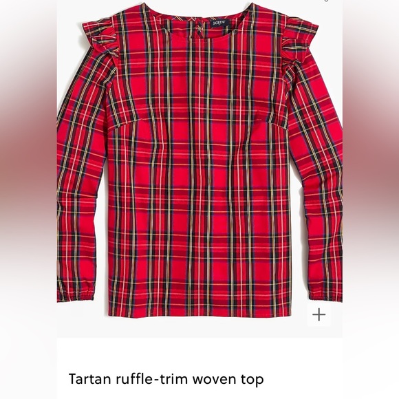 Tartan ruffle-trim woven top - Picture 4 of 5